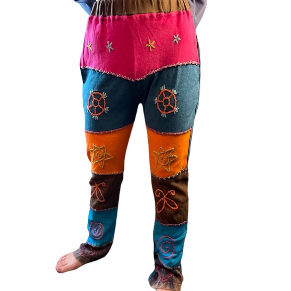 #02 Hippie Patchwork boho pants S, M, L Nepal custom handmade - Picture 7 of 8